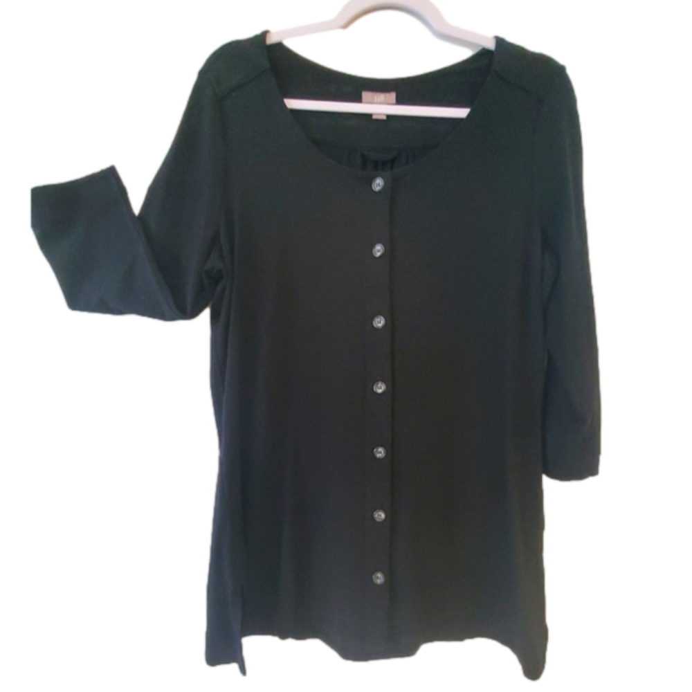J.Jill Stretch Button Front 3/4 Sleeve Cardigan Size M EUC